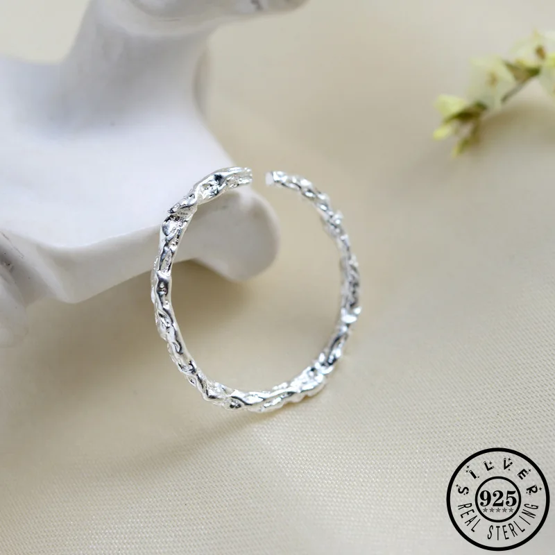 100% реальные 925 стерлингового серебра миди открытый палец кольцо для женщин в