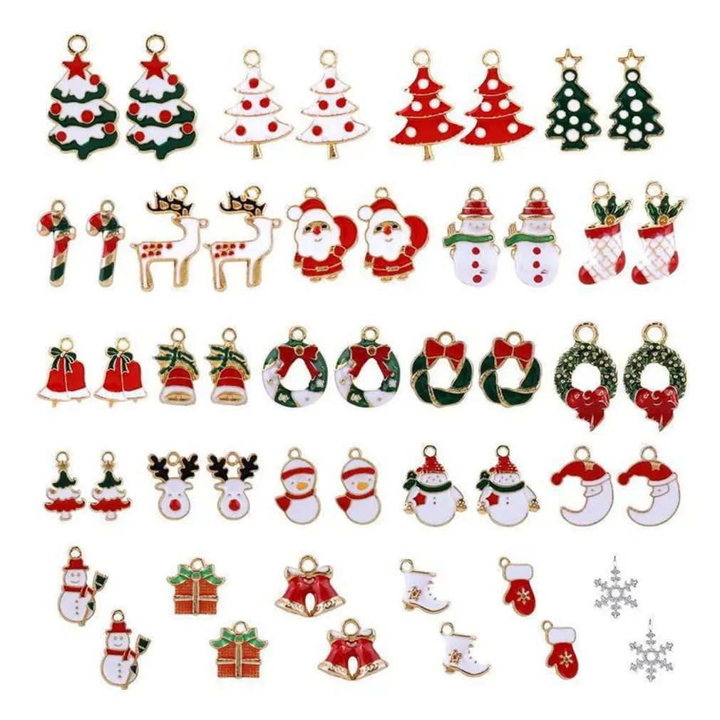 

Christmas Charm Pendant Christmas Tree Snowflake Winter Charms Enamel DIY Jewelry Making Necklace Bracelet Making