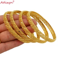 adixyn 4pcslot gold color banglesbracelet for women men african middle east arab dubai trendy jewelry gifts n071024