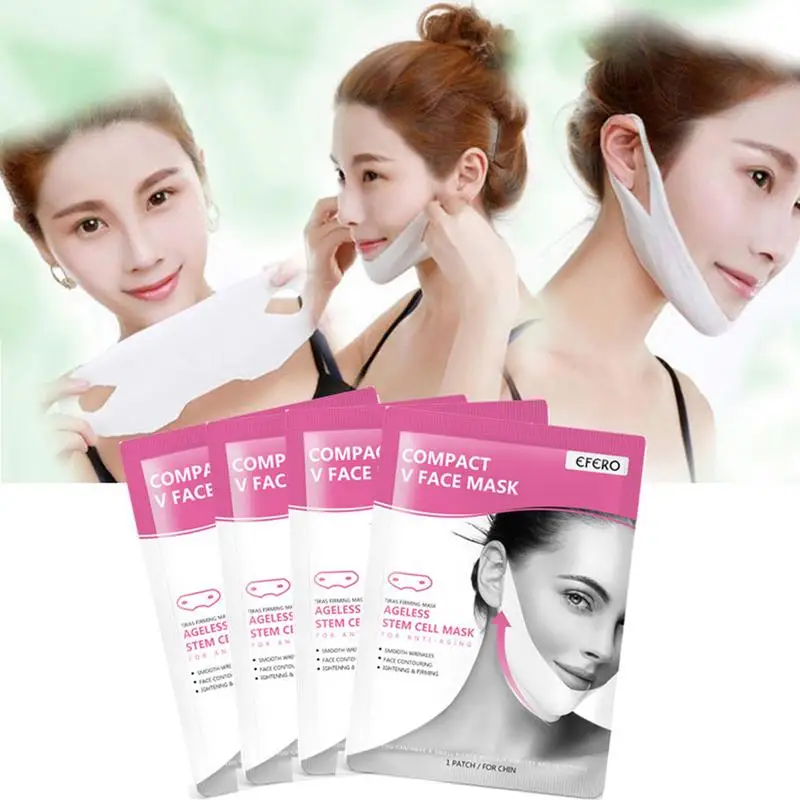 

4p Facial Mask V Line Slimming Lifting Firming Moisturizing Face Neck Tightening Whitening Face Brighten Mask US BR Dropshipping