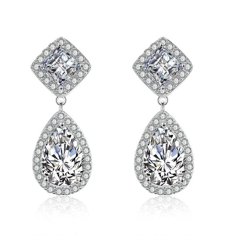 ZAKOL новый дизайн модные квадратные каплевидные прозрачные висячие серьги с