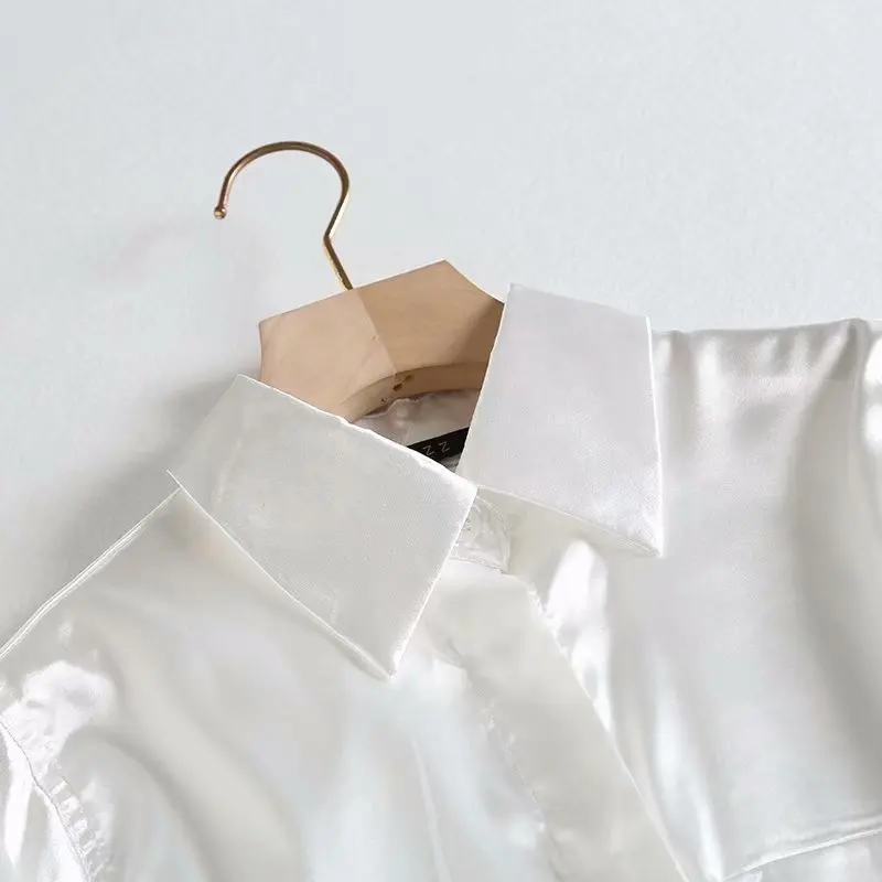 Withered new autumn blusas mujer de moda england office lady satin mulberry silk shirt kimono shirt womens tops and tshirt