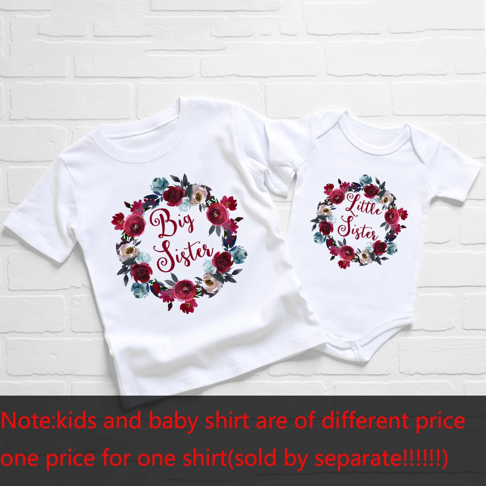 Camisetas de las hermanas grandes/peque&ntilde;as, pelele para beb&eacute;, camisetas para ni&ntilde;os, mono a juego de aspecto familiar y camisetas para ni&ntilde;as, ropa Bff, 1 ud.-4