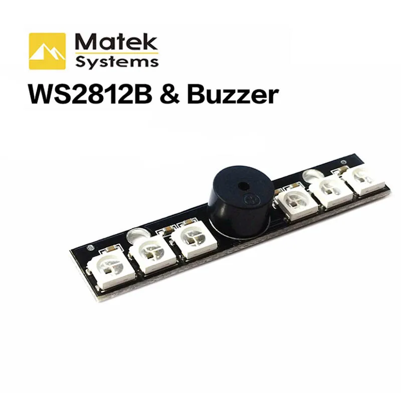 Светодиодный индикатор Matek System WS2812B 5 В Buzzer 2812 buz 6 чипов RGB arduino NAZE32 FC cleanflight Skyline32|matek