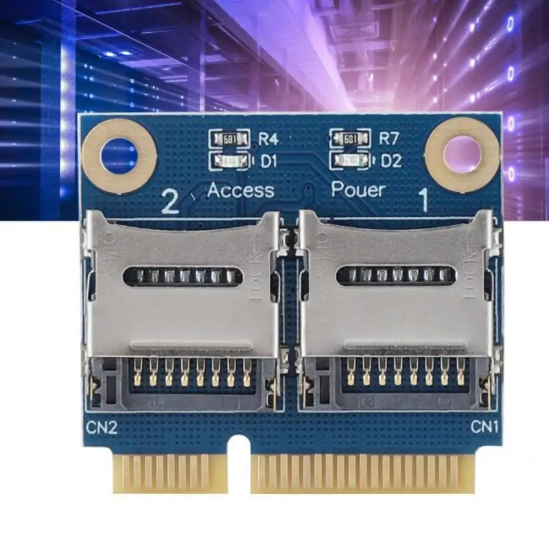 

New Mini PCI-e to Dual Micro Secure Digital TF Adapter Card Converter Extender Card Support Windows general mass storage devices