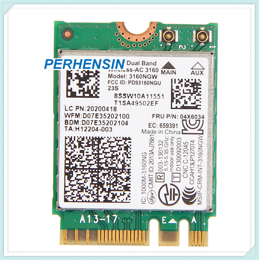 

Оригинальная Двухдиапазонная Wlan-карта NGFF для Lenovo Thinkpad 04x6034 3160NGW Wireless-AC