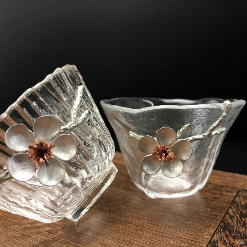 

Creative Heat Resistant Transparent Tea Cup Chinese Kung Fu Tea Set Master Cup Small Tea Bowl Handmade Teaware Drinkware
