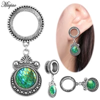 miqiao 2pcs new product explosion green fish scale pendant stainless steel pulley ears 6mm 20mm exquisite piercing jewelry