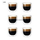 Набор из 26 шт. 80 мл термостойкие стеклянные кофейные чашки с двойными стенками для питья чая, латте, эспрессо, 2,7 унции