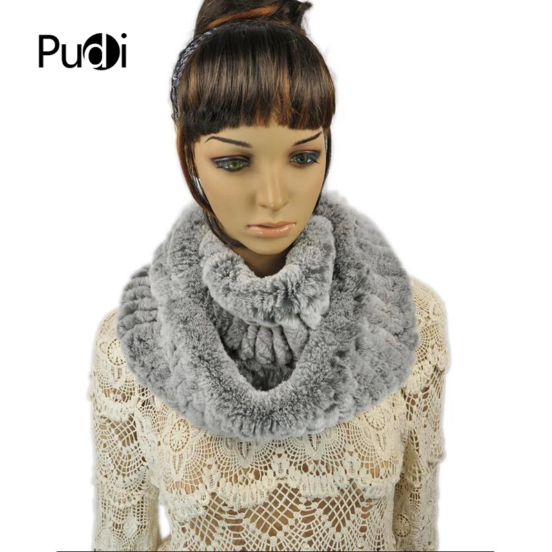 

SCR036 100% Real Genuine Rabbit Fur Colorful Scarf Women's Winter Warmer Solid Fashion Scarves