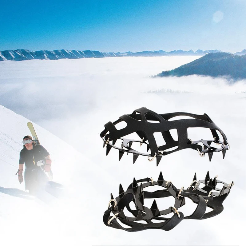 AUAU 1 пара 18 Зубцов Нескользящие для снега скалолазания противоскользящие бахилы
