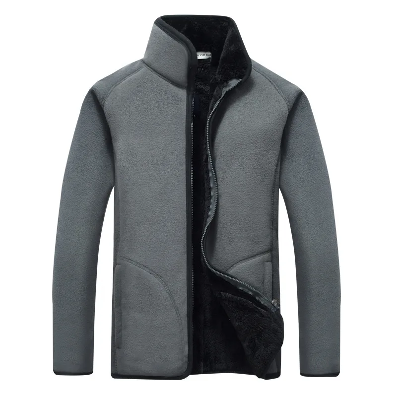 Fleece Men's Outdoor Plus Velvet Thick Sports Cardigan Plus-size Warm Hooded Raincoat Jacket Liner Polar Fleece Jacket