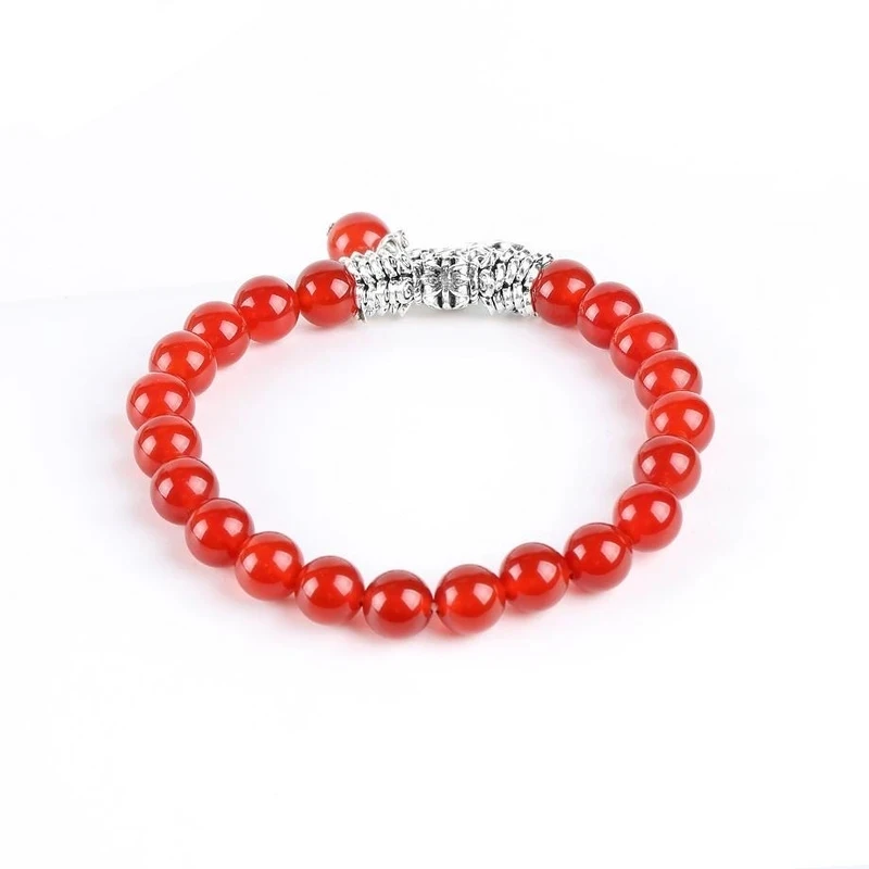 8mm Natural Red Onyx Gem Stone Beads Bracelets Tree of Life Round Mala Rosary Healing Crystal Carnelian Jewellery - купить по
