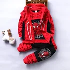 Весенние Костюмы для маленьких мальчиков Детский свитер на молнии костюм из 3 предметов: жилет + куртка с капюшоном, рубашка + штаны От 1 до 4 лет для малышей