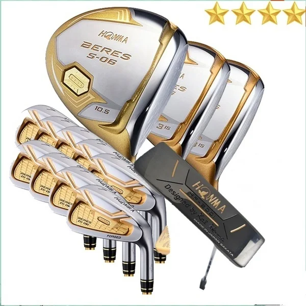 

New Golf club HONMA S-06 4 star Golf complete clubs Driver+fairway wood+irons+putter graphite shaft cover no bag