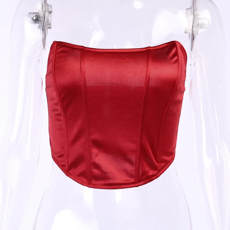 

Sleeveless Off Shoulder Velvet Fashion Sexy Corset Crop Tops Vest Female Underwear Backless Bustier Top Solid