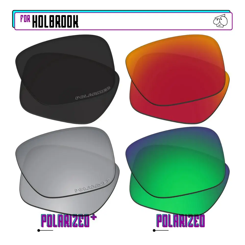 EZReplace Polarized Replacement Lenses for - Oakley Holbrook Sunglasses - BkSrP Plus-RedGreenP