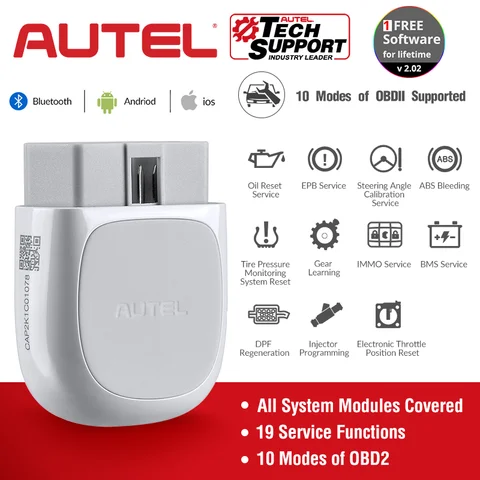 Сканер Autel AP200 OBD2, считыватель кодов Bluetooth, полная система, Автомобильная диагностика, AutoVIN TPMS IMMO для семьи DIYers PK AP200M