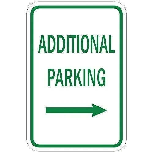 

Additional Parking with Right Arrow Novelty Metal Sign for Home Decor Tin Sign for Man Women Cave