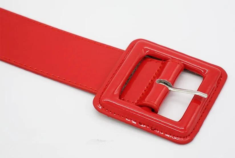 Summer fashion female belts New Designer patent leather waist band Waist sealing wide red needle buckle ladies casual dress belt