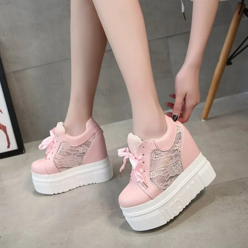 

Women Shoes 2020 White Platform Shoes Woman Sneakers Women Casual Shoes Comfortable Lace-up High Ladies Shoes Chaussure Femme