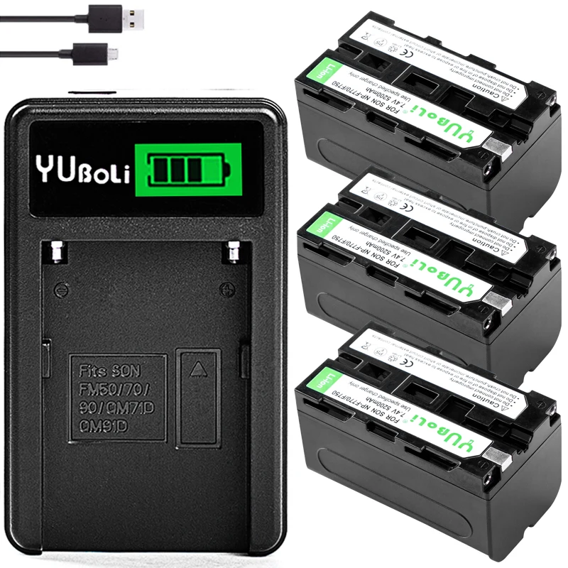 3x NP F770 F750 литий ионная сменная батарея + зарядное устройство USB для ЖК дисплея Sony
