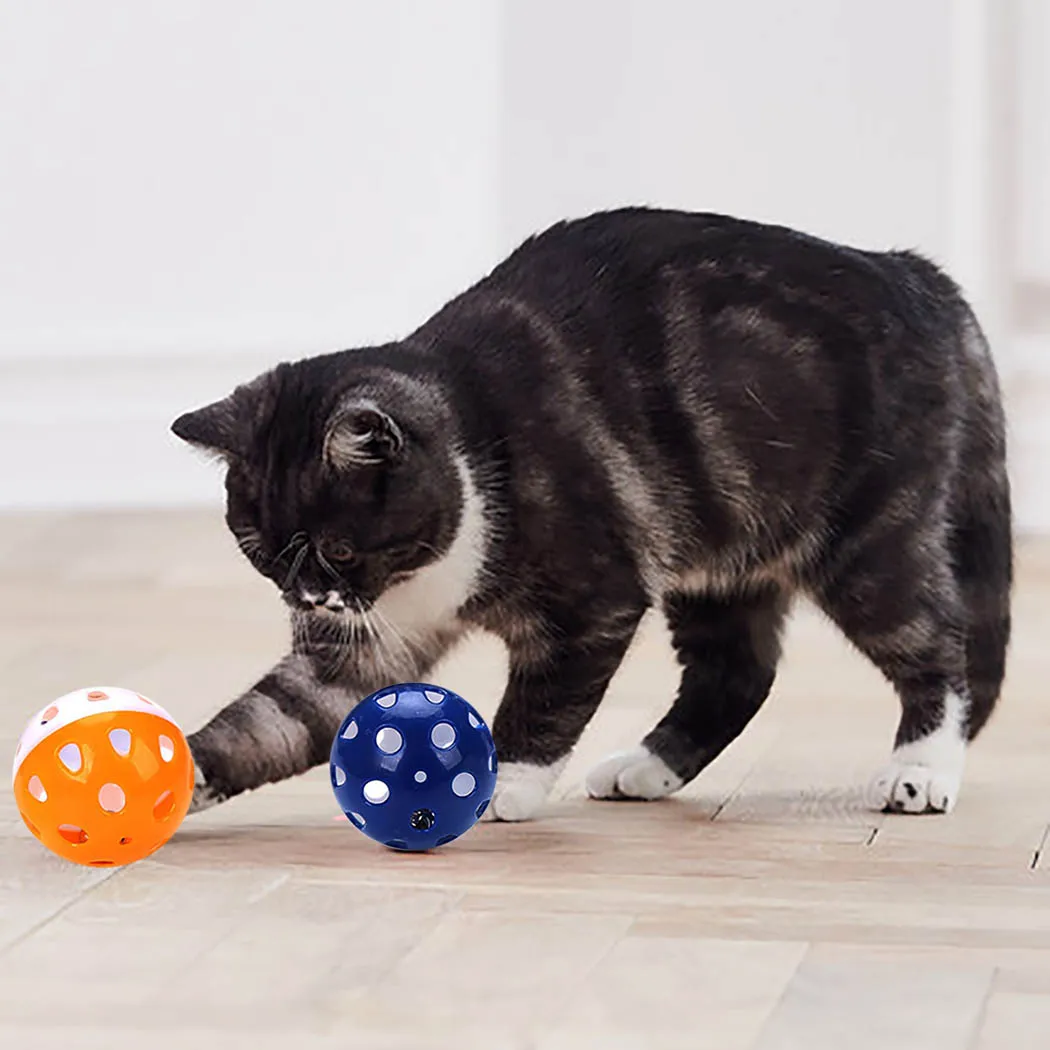 

5 шт. игрушки мяч для котов с колокольчиком, играющая в жевательную погремушку с царапинами, пластиковый мяч, интерактивные игрушки для коше...