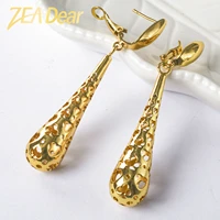 zeadear jewelry fashion copper drop earrings gold planted bohemia classic for women lady high quality trendy daily wear gift