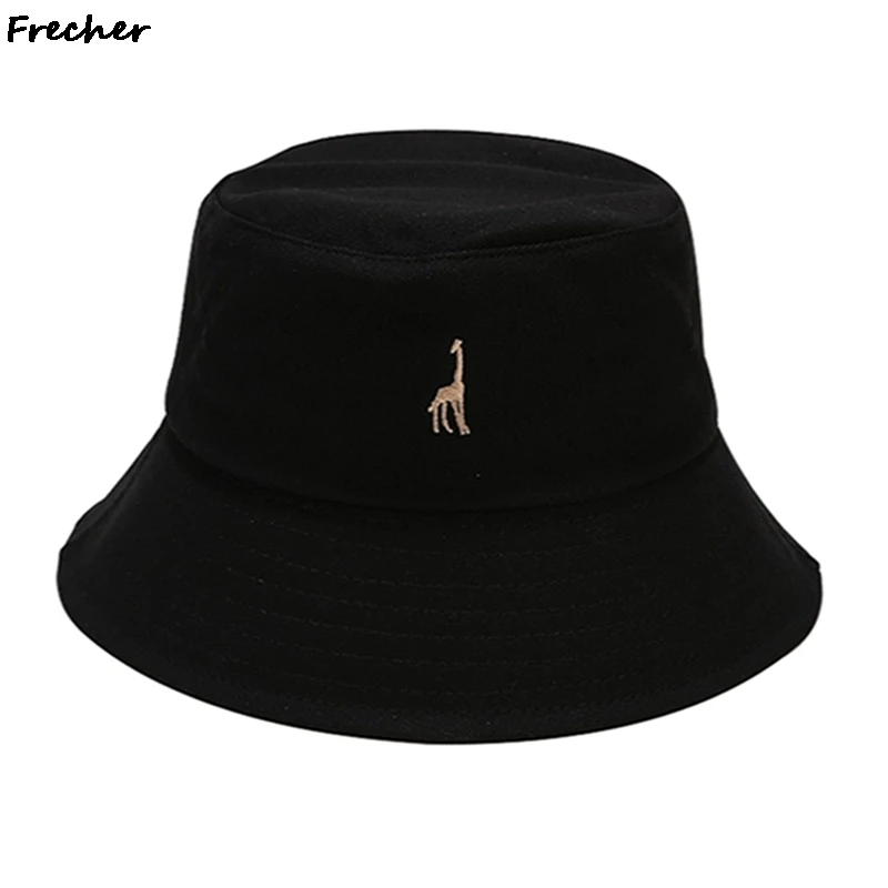 Панама Складная унисекс с вышитым жирафом пляжная шляпа от солнца головной убор