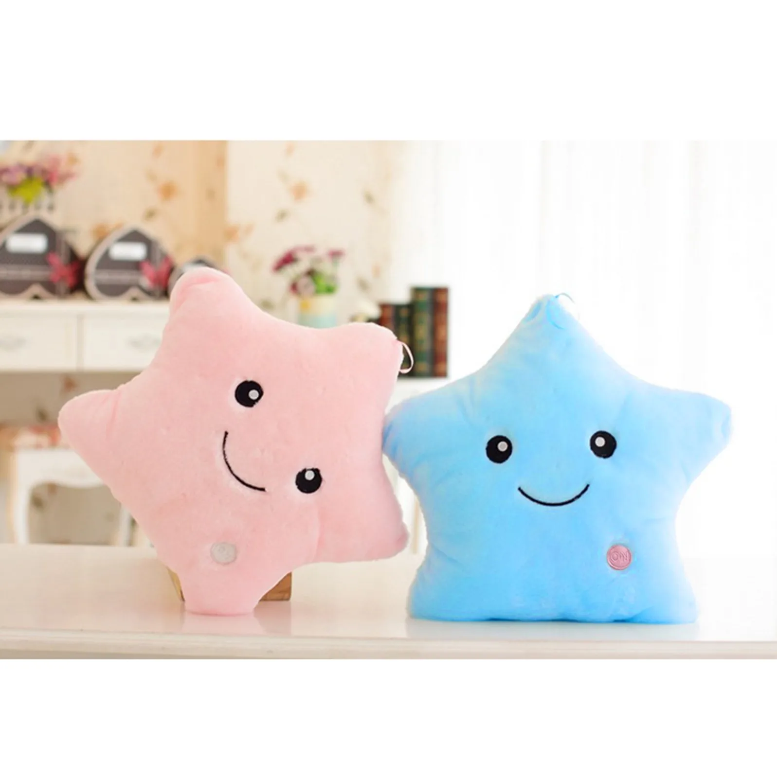 

Colorful Luminous Glowing Plush Stuffed Doll Toy Creative Five-pointed Star Pillow Soft Light Plush Toy Children Kids Gift 2021