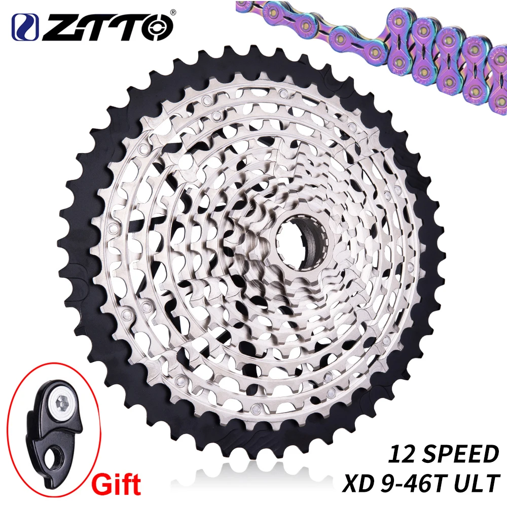 

ZTTO 12-speed 9-46T ULT cassette XD cassette 12s sprocket 9-46 k7 9 to 46 ultra-light 363g steel durable Ultimate