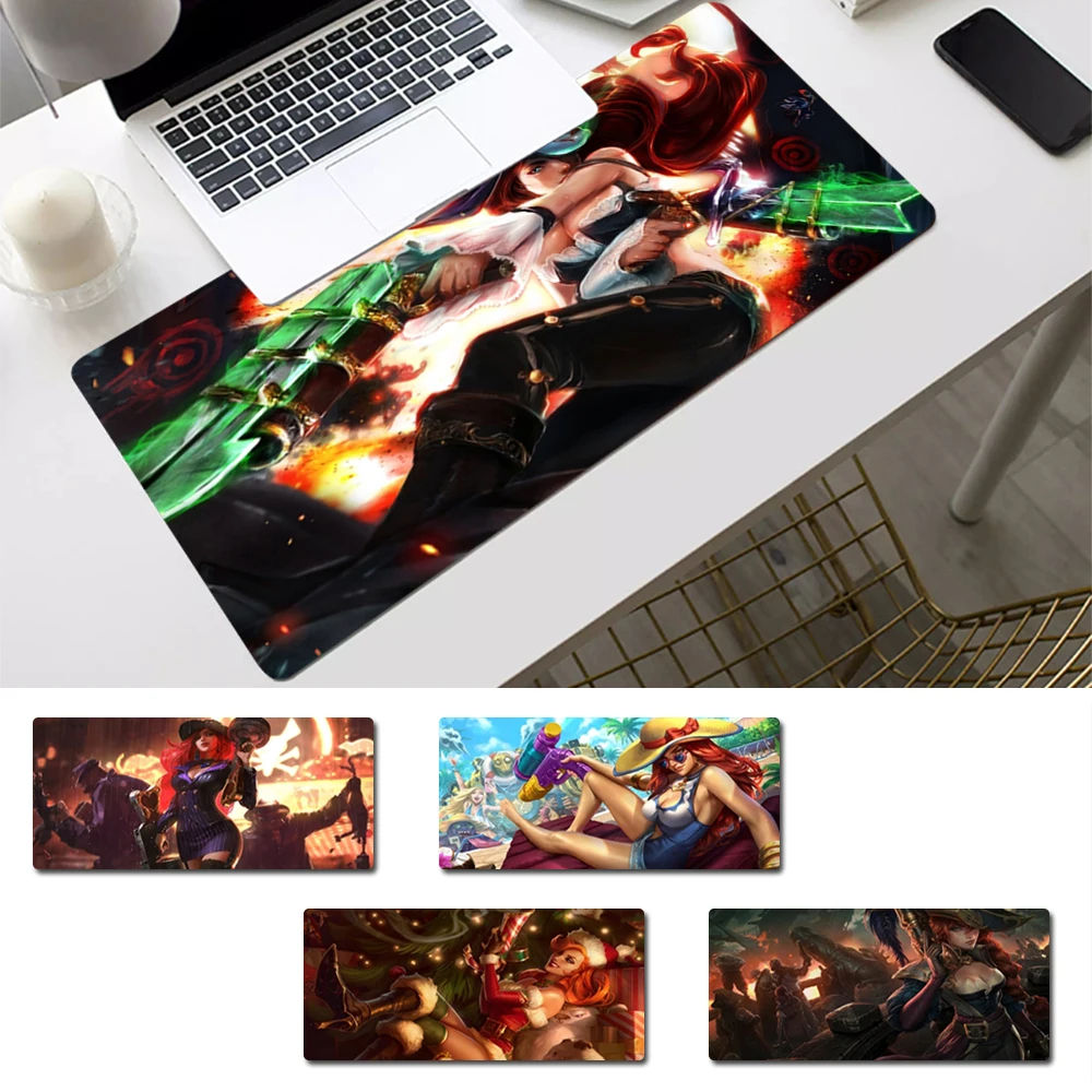 

Cheap League of Legends Miss Fortune Gaming Mouse Pad PC Laptop Gamer Mousepad Anime Antislip Mat Keyboard DeskMat For Overwatch