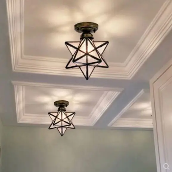

Pentagram entrance porch aisle hallway balcony ceiling lamp bedroom American restaurant personality creative star lamp