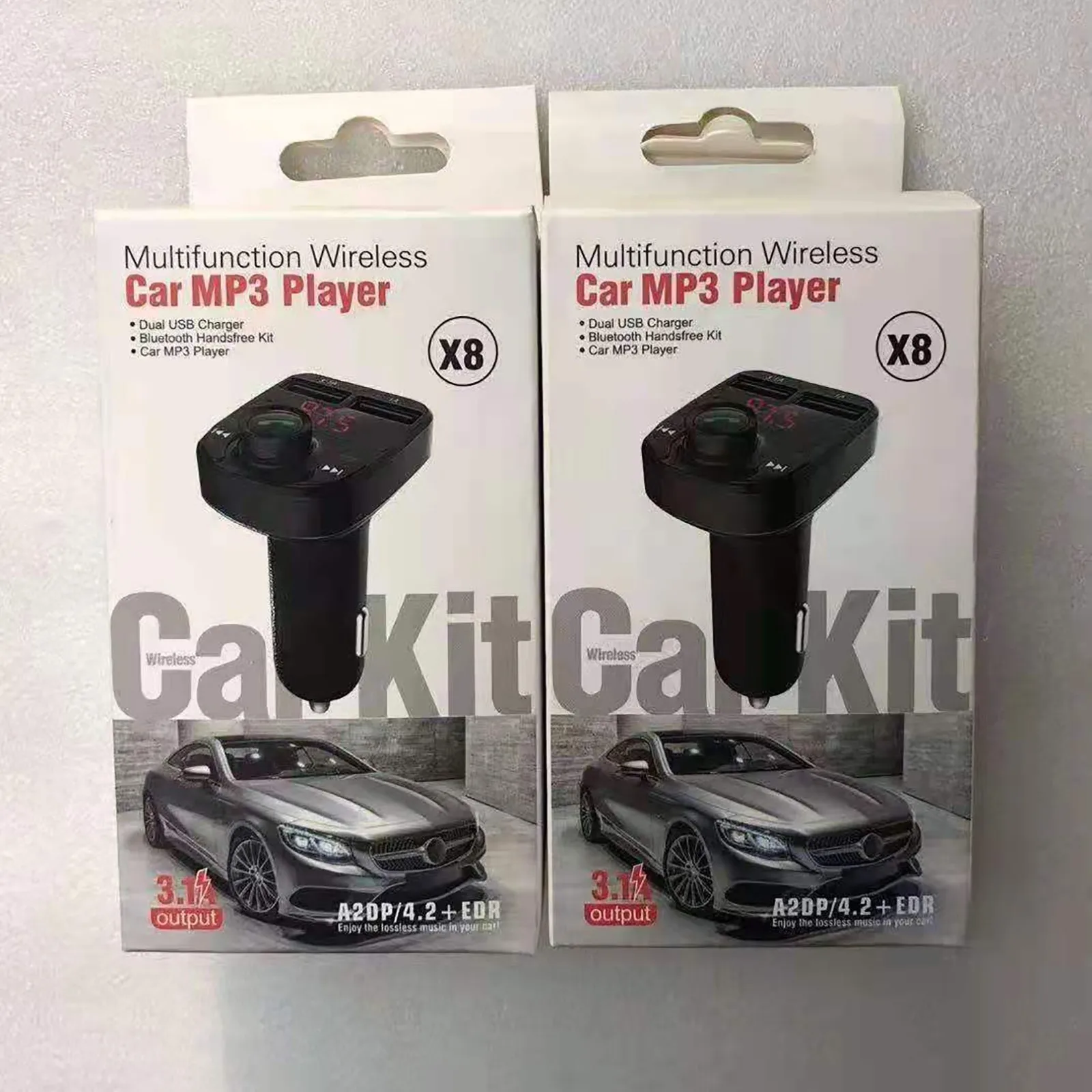 Bluetooth-compatible FM Transmitter WIth Box Car Player Kit Card Quick Charger Dual USB Voltmeter 12V 24V | Автомобили и