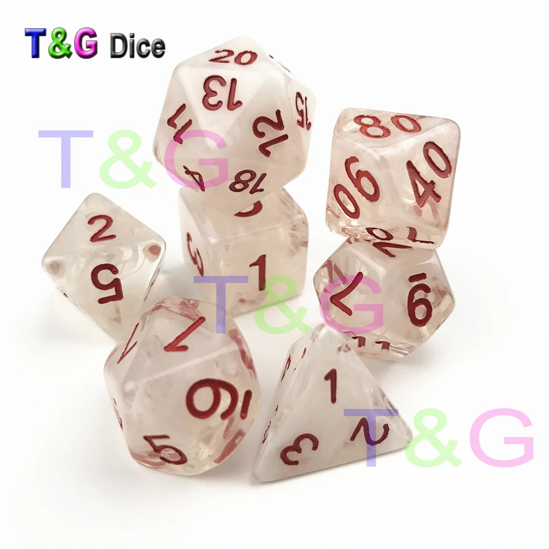 T& G крутые кости набор удивительный эффект туманности DND 7 шт d4-d20 с мешком из органзы как рождественский подарок