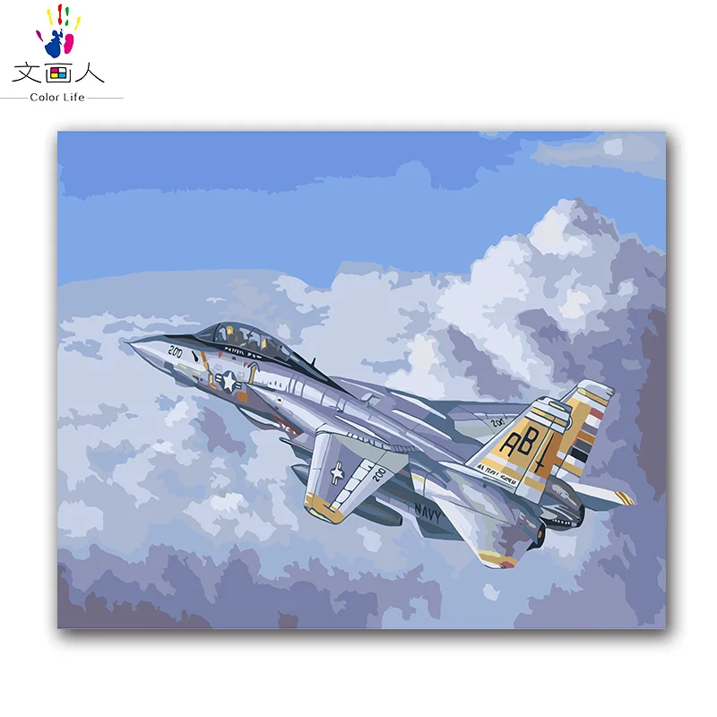 Набор для рисования по номерам Раскраска в стиле милитари танки самолет warship