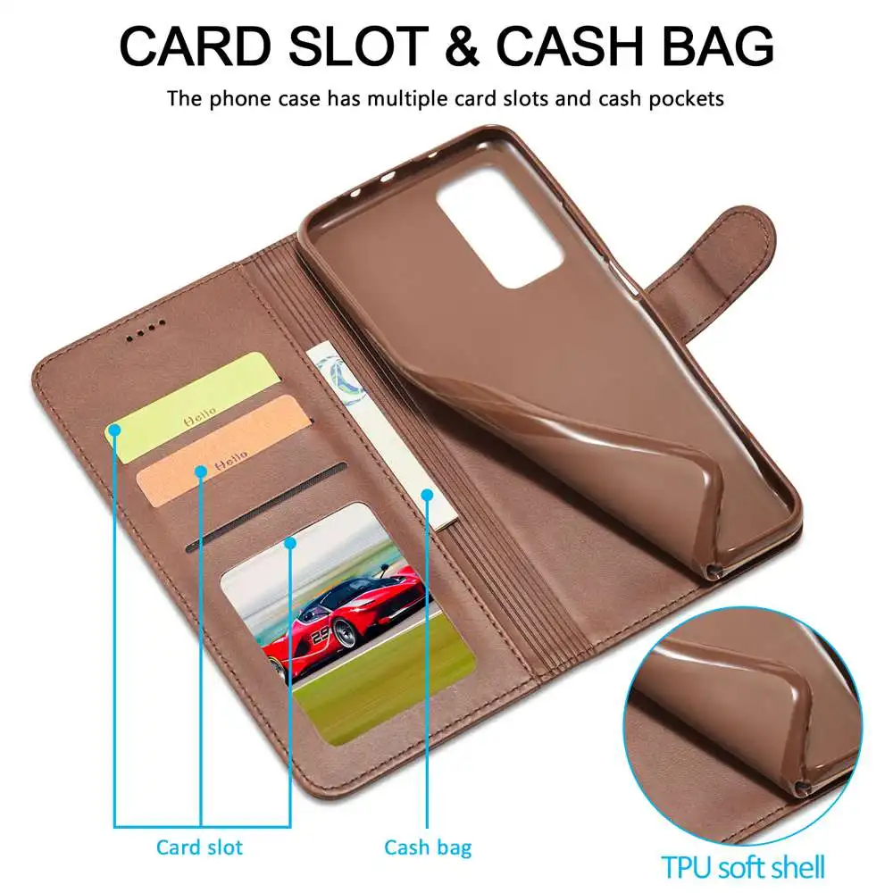 Case for POCO X3 X4 M3 M4 Pro X3 NFC F3 Case Wallet Luxury Leather Plain Flip Cover for Poco X3Pro X4Pro 5G M3Pro M4Pro 4G Case