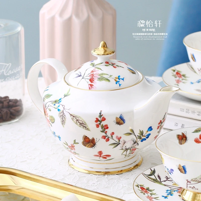 

Garden small fresh European bone china coffee set and coffee cup set