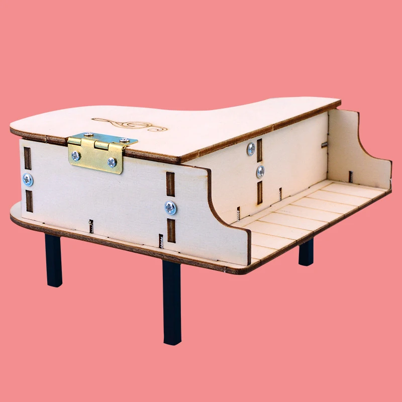 DIY фортепиано головоломка модель деревянная музыкальная шкатулка ручной