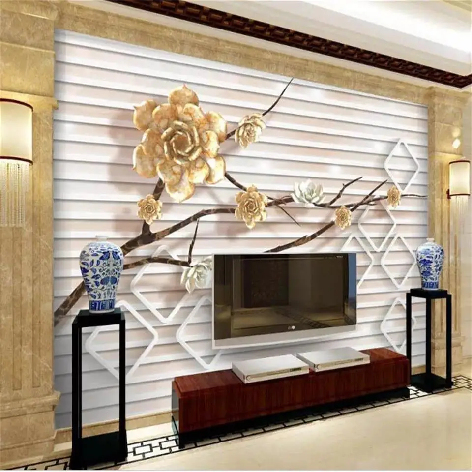 

Настенные 3D-обои на заказ, фото с нефритовыми рельефными ветвями, для гостиной, кровати, дивана, телевизора