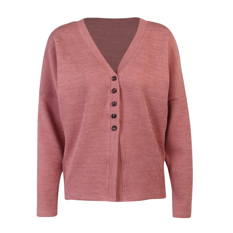 

Instunning Cardigan Sweater Women Autumn Winter Knitted Deep V-neck Long Sleeve Loose Top Cotton Single Breasted Sweater Female