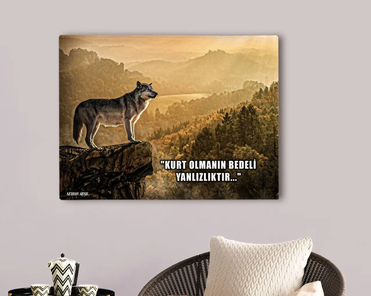 

Personalized Wolf Design Canvas Table 70x100cm-1