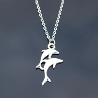 collarbone necklace lovely dolphin pendant necklace simple retro short necklace