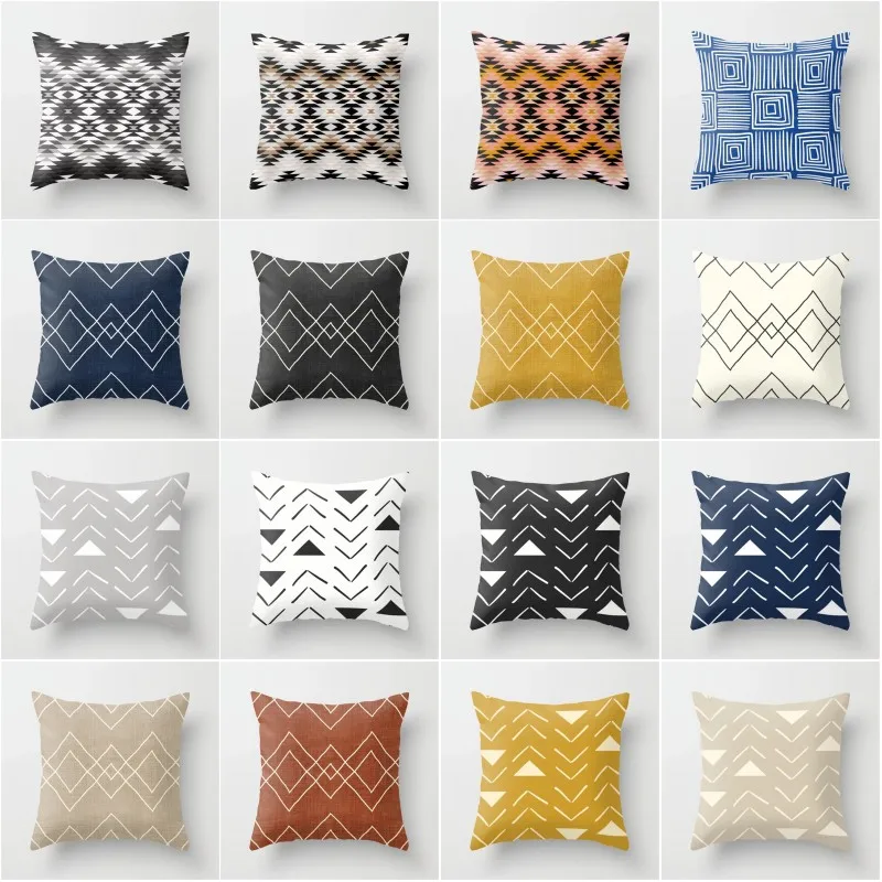 

XUNYU Creative Geometric Pillow Case Polyester Cushion Cover Office Sofa Bed Decorative 45x45cm YL029