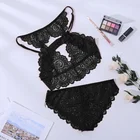 Сексуальное нижнее белье комплект женское черное кружевное платье с цветочным рисунком комплект нижнего белья пуш-ап стринги нижнее белье бюстгальтер нижнее белье, одежда для сна, Femme Lenceria