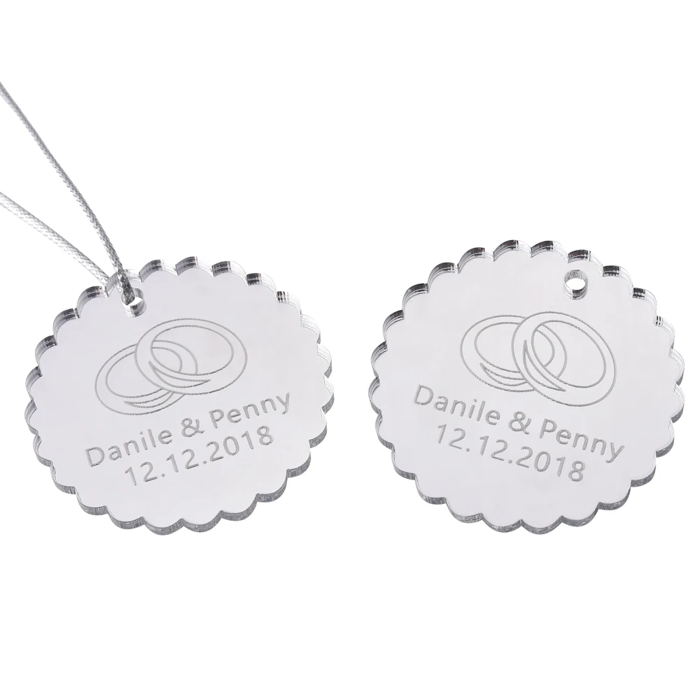 10 шт. персонализированные Выгравированные скульптурные зеркальные круглые