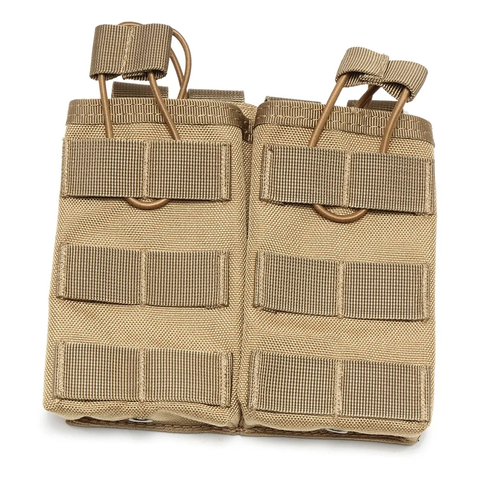 tan-double Molle подсумок Тактический Двойной тройной военный Пейнтбольный жилет для техники охотничьи принадлежности Универсальный Mag сумка картридж - Цвет: tan-double
