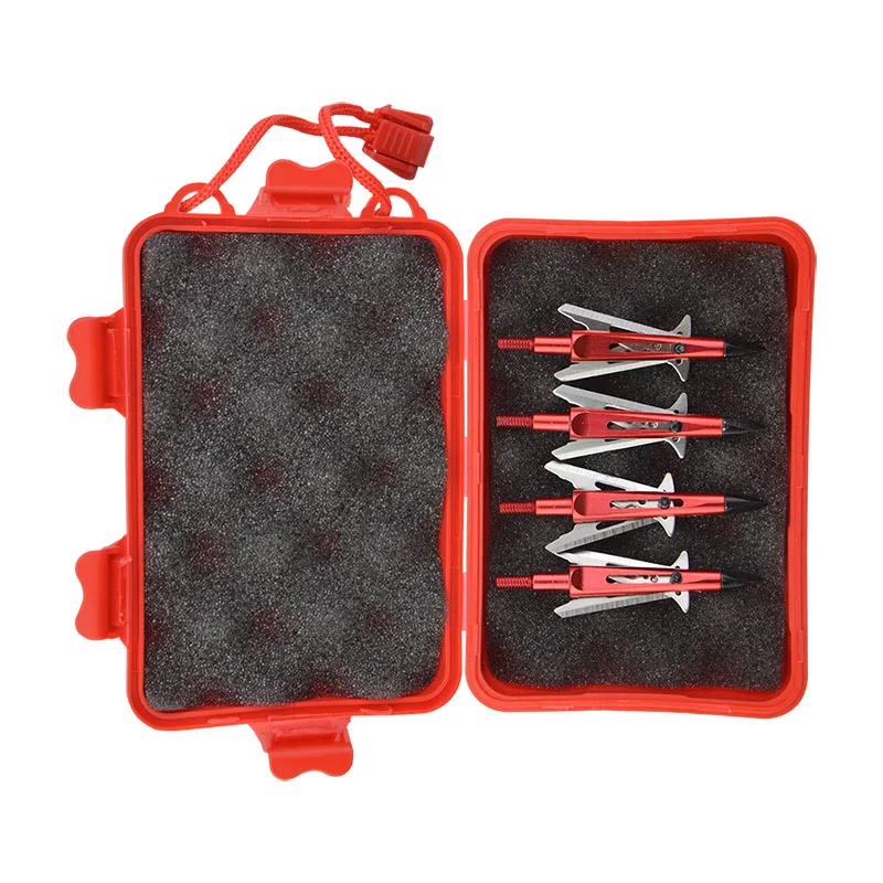 4 шт. Broadhead 2 лезвия из нержавеющей стали 100 зернистая стрела с коробкой со стрелкой