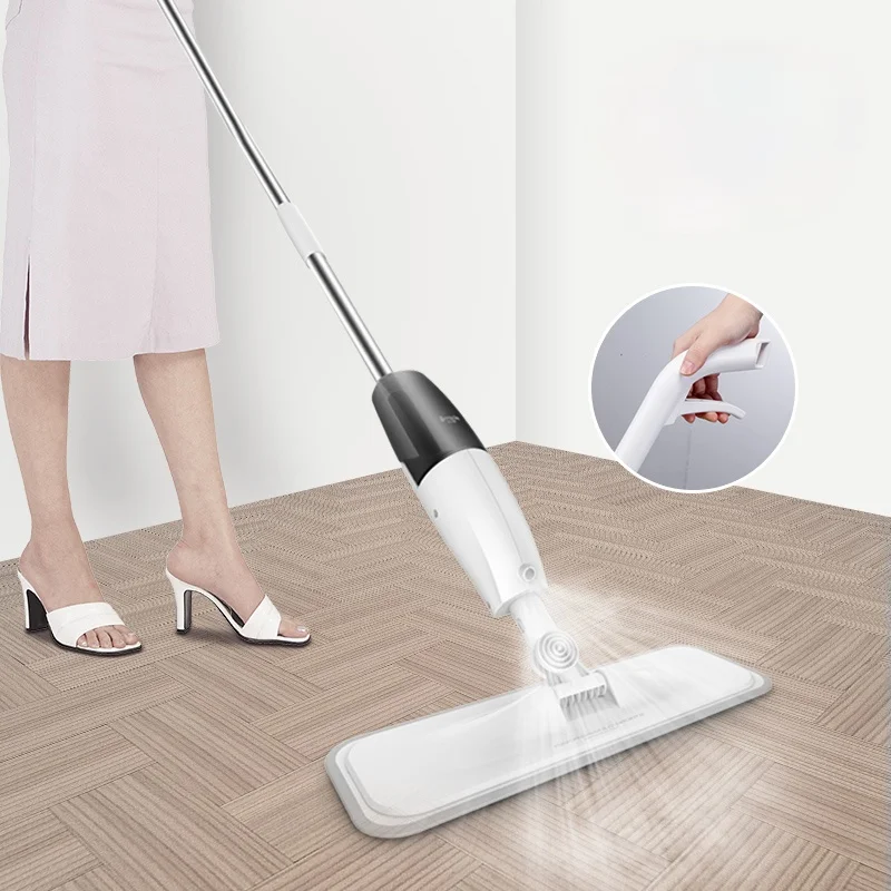 Spray Microfibre Mop No Hand Wash Rectangle Stainless Steel Telescopic Reusable Mop Wood Floor Limpieza Hogar Home Cleaning DG50