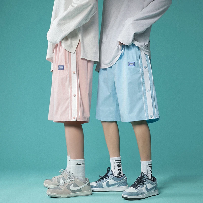 

Short Homme Breasted Shorts 2021 New Men's Popular Sports Pants Summer Thin Running Fitness Shorts Men Clothing